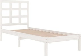 vidaXL Πλαίσιο Κρεβατιού Λευκό 75x190 εκ. Μασίφ Ξύλο Small Single