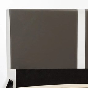 Πλαίσιο Κρεβατιού Γκρι/Λευκό 180 x 200 εκ. από Συνθετικό Δέρμα - Γκρι