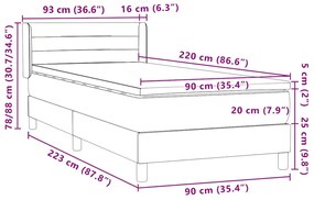 ΚΡΕΒΑΤΙ BOXSPRING ΜΕ ΣΤΡΩΜΑ ΡΟΖ 90X220 ΕΚ. ΒΕΛΟΥΔΙΝΟ 3318230