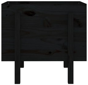 Ζαρντινιέρα Μαύρη 62x50x57 εκ. από Μασίφ Ξύλο Πεύκου - Μαύρο