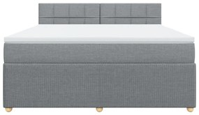 Κρεβάτι Boxspring με Στρώμα Ανοιχτό Γκρι 180x200 εκ. Υφασμάτινο - Γκρι