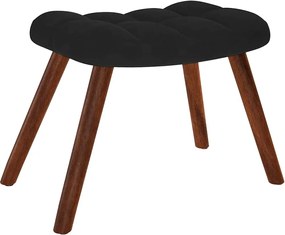 vidaXL Πολυθρόνα Χαλάρωσης με Σκαμπό από Μαύρο Βελούδο