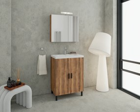 Drop Roma 70x39 Baroque Oak - Πάγκος με Νιπτήρα &amp; Κρυφοντουλαπο