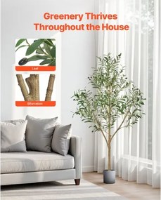 VEVOR 150cm Artificial Olive Tree Tall Fake Plant with Pot for Home Office