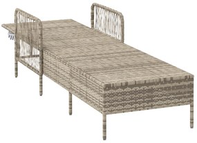 vidaXL Ξαπλώστρα Ανοιχτό γκρι PE Ρατάν 157 x 55 x 92 εκ. Αναδιπλούμενη