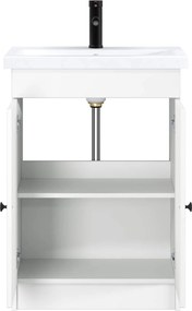 vidaXL Σετ Επίπλων Μπάνιου Λευκό 56 x 37,5 x 81 εκ Επεξεργασμένο Ξύλο