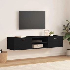 vidaXL Ντουλάπι TV με ράφι Μαύρο 150 x 39 x 30 εκ Επεξεργασμένο ξύλο