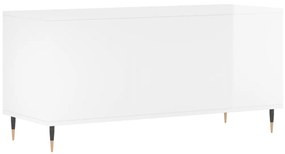 vidaXL Έπιπλο Δίσκων Γυαλ. Λευκό 100x38x48 εκ. από Επεξεργασμένο Ξύλο