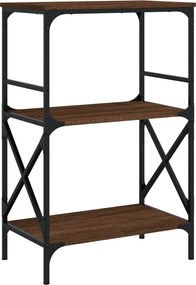 vidaXL Βιβλιοθήκη 3 Επιπέδων Καφέ Δρυς 59x35x90,5 εκ. Επεξεργ. Ξύλο