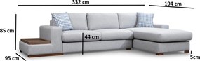 Corner Sofa Loop 15 Light Grey