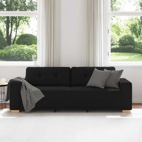 vidaXL Τριθέσιος Καναπές Μαύρος 220x78x80 εκ. Ύφασμα