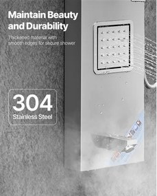 VEVOR Shower Panel Tower System Stainless Steel Column Rainfall Head Massage Jet