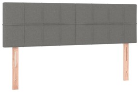 vidaXL Κρεβάτι Boxspring με Στρώμα Σκούρο Γκρι 140x200 εκ Υφασμάτινο