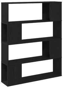 vidaXL Ράφι Βιβλίων Μαύρο Δρυς 100x24x124 εκ. Επεξεργασμένο Ξύλο