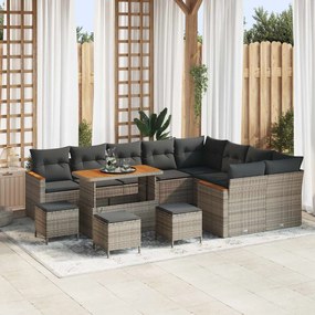 vidaXL Σετ Καναπέ Κήπου 13 pcs Γκρι συνθετικό ρατάν