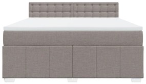 vidaXL Κρεβάτι Boxspring με Στρώμα Taupe 180x200 εκ. Υφασμάτινο