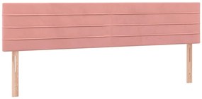 vidaXL Κρεβάτι Boxspring με Στρώμα Ροζ 200x200 εκ. Βελούδινο