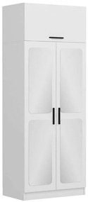 Ντουλάπα Δίφυλλη Με Πατάρι Kale 506MNR2222 90x52x255cm White Δίφυλλη