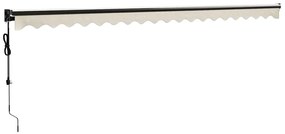 vidaXL Τέντα Πτυσσόμενη Αυτόματη Κρεμ 5 x 3 μ.