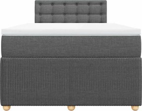 vidaXL Κρεβάτι Boxspring με Στρώμα Σκούρο Γκρι 120x190 εκ Υφασμάτινο