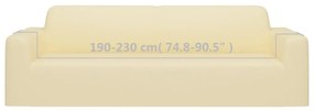 Κάλυμμα 3θέσιου Καναπέ Ελαστικό Κρεμ από Πολυεστερικό Ζέρσεϊ - Κρεμ