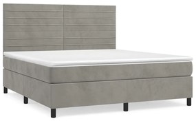 ΚΡΕΒΑΤΙ BOXSPRING ΜΕ ΣΤΡΩΜΑ ΑΝΟΙΧΤΟ ΓΚΡΙ 160X200 ΕΚ. ΒΕΛΟΥΔΙΝΟ 3143091