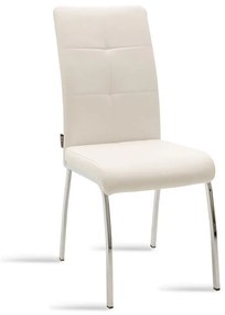 Καρέκλα Ariadne pakoworld PU λευκό-πόδι χρωμίου Model: 029-000070