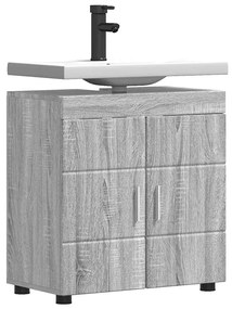 vidaXL Ντουλάπα νιπτήρα μπάνιου με πόρτα Γκρι sonoma 60 x 34 x 63 εκ