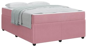 vidaXL Σκελετός κρεβατιού με στρώμα Άλλο Ροζ 140 x 200 cm Βελούδο