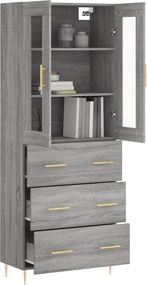 vidaXL Ντουλάπι Γκρι Sonoma 69,5 x 34 x 180 εκ. Επεξεργασμένο Ξύλο