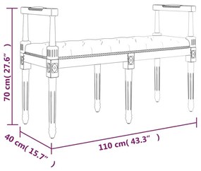 Πάγκος Ανοιχτό Γκρι 110 x 40 x 70 εκ. Βελούδινος - Γκρι