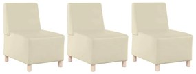 vidaXL Μοναδικός Καναπές χωρίς Χερούλια 3 pcs Κρεμ 55 x 74 x 82 εκ.
