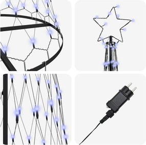 vidaXL LED Χριστουγεννιάτικο Δέντρο Μπλε 302,5 εκ. Μέταλλο