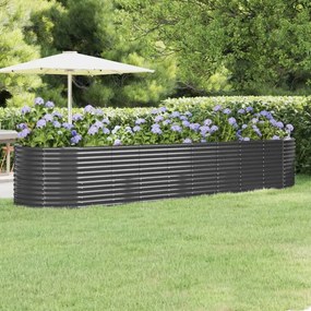 vidaXL Ζαρντινιέρα Ανθρακί 396x100x68εκ Γαλβανισμένος χάλυβας