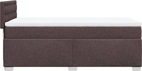 vidaXL Κρεβάτι Boxspring με Στρώμα Σκούρο Καφέ 80x200 εκ. Υφασμάτινο