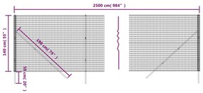 Συρματόπλεγμα Περίφραξης Πράσινο 1,4x25 μ. Γαλβανισμένο Ατσάλι - Πράσινο