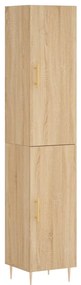 vidaXL Μπουφές Sonoma δρυς 34,5 x 34 x 180 εκ. από Επεξεργασμένο Ξύλο