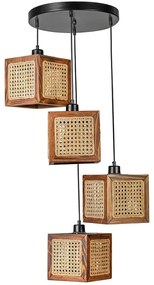 Φωτιστικό Οροφής Kumsal 941RTN1150 Φ35x70cm 4xE27 40W Natural-Walnut Opviq
