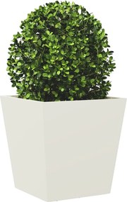 vidaXL Ζαρντινιέρα Λευκή 40 x 40 x 40 εκ. από Ατσάλι