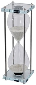Artekko Hourglass Κλεψύδρα Διακοσμητική με Βάση Γυάλινη Διάφανη/Ασημί (15x15x45)cm Artekko 78843-DS