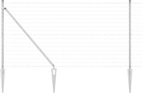 vidaXL Τεντώτο με στήριγμα Ασημί 1 x 25 m Ατσάλι