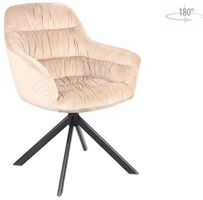 Επενδυμένη καρέκλα Astoria 60x45x85 μαύρη μεταλλική βάση/μπεζ βελούδο bluvel 28 DIOMMI ASTORIAVCBE