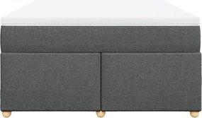 vidaXL Κρεβάτι Boxspring με Στρώμα Σκούρο Γκρι 140x200 εκ Υφασμάτινο