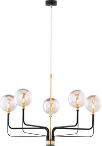 Κρεμαστό Πολύφωτο Eris Φ62cm Μαύρο με Χρυσό