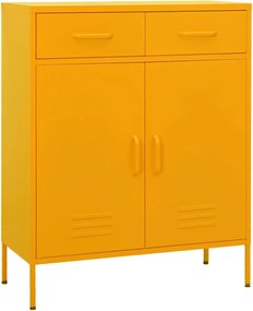 vidaXL Ντουλάπι Αποθήκευσης Μουσταρδί 80x35x101,5 εκ. από Ατσάλι