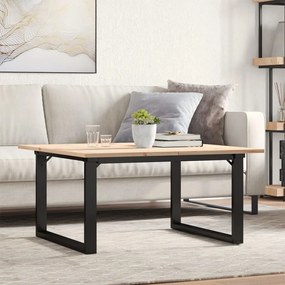 vidaXL Τραπεζάκι Σαλονιού Πλαίσιο Ο 80x80x45εκ Μασίφ Πεύκο/Ατσάλι