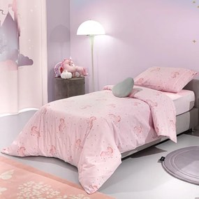 Σεντόνια Μονά (Σετ) Saint Clair Pinto Pinky Ροζ ΧΩΡΙΣ ΛΑΣΤΙΧΟ 160x250