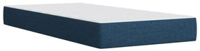 vidaXL Κρεβάτι Boxspring με Στρώμα Μπλε 90x200 εκ.Υφασμάτινο