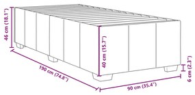Σκελετός Κρεβατιού Χωρίς Στρώμα Μπλε 90x190 εκ. Υφασμάτινο - Μπλε