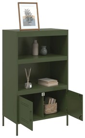vidaXL Ραφιέρα Πράσινο Λαδί 68x39x113 εκ. από Ατσάλι